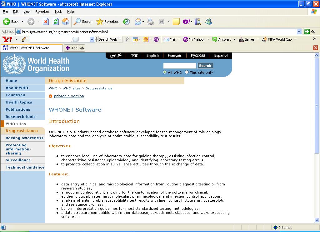 Figure 1.  Installing WHONET and BacLink