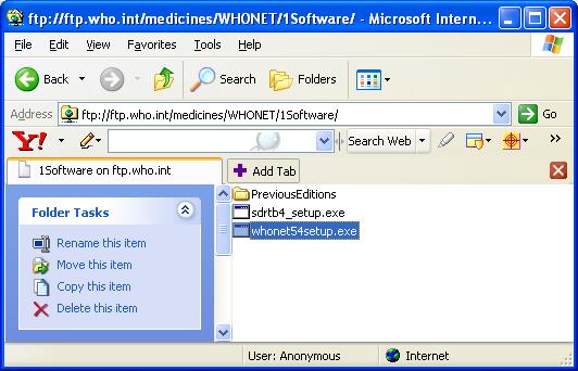 Figure 3.  Installing WHONET and BacLink