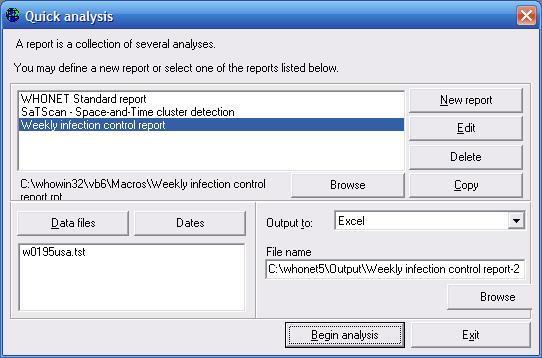 Figure 2.  Quick Analysis and User-defined Reports